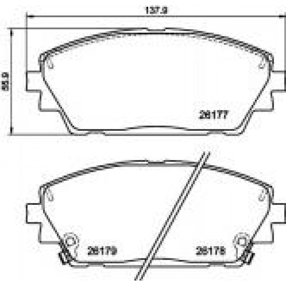 Колодки гальмівні (передні) Mazda 3 19-