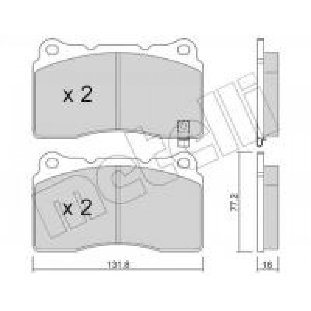 Колодки гальмівні (передні) Opel Insignia 08-17/Astra J/Tesla S/X/VW Golf VII 12-/Renault Megane 17