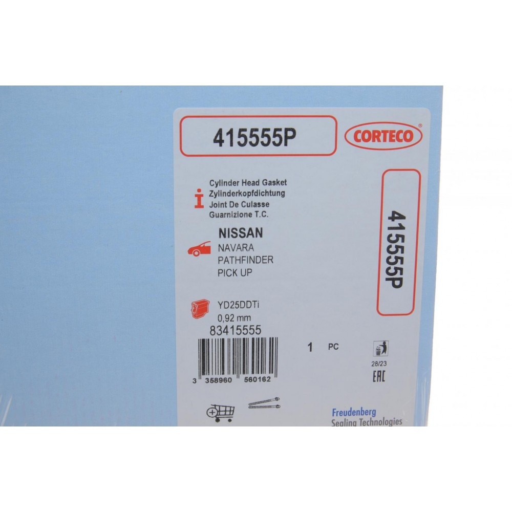 Прокладка ГБЦ Nissan Pathfinder 2.5 dCi 05- (0.92mm) (2 мітки)
