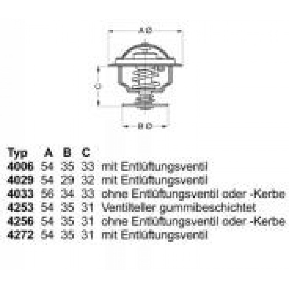 Термостат Opel Astra G/F/Kadett E 1.6-2.5 78-05 (92°C)