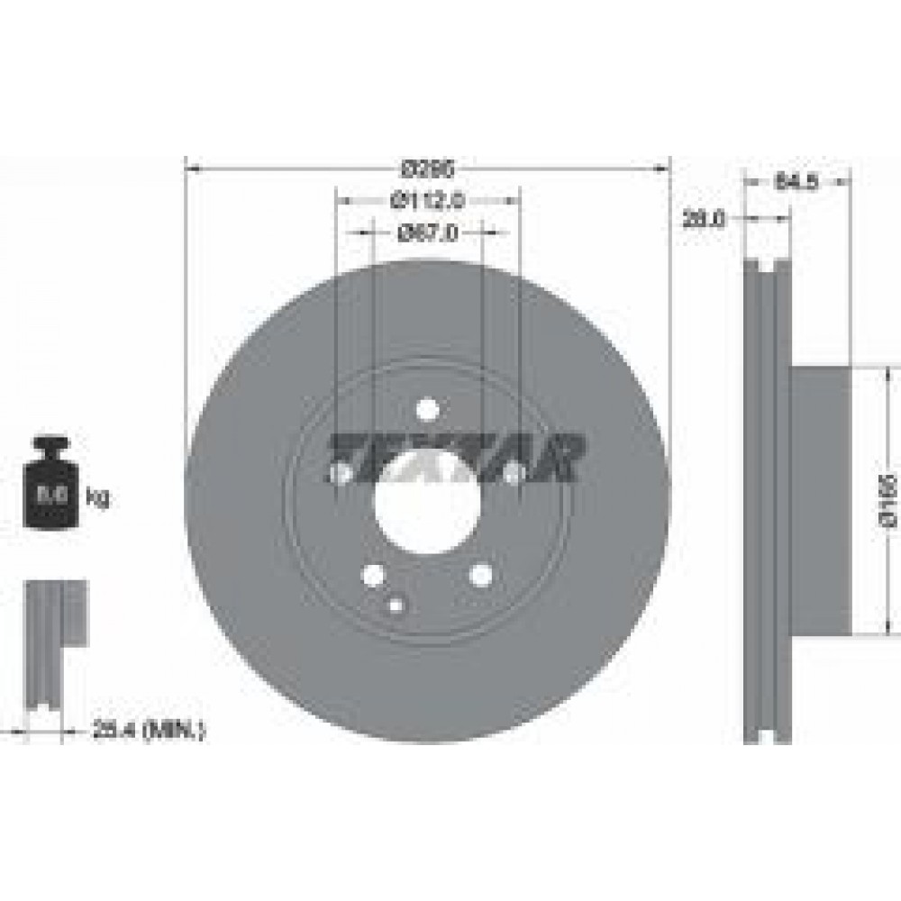 Диск гальмівний (передній) MB E-class (W211/W212/S211/S212) 02-09 (295x28) PRO+